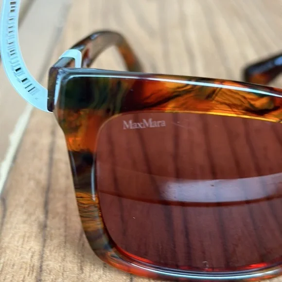 MaxMara 55mm Rectangular Logo4 Sunglasses